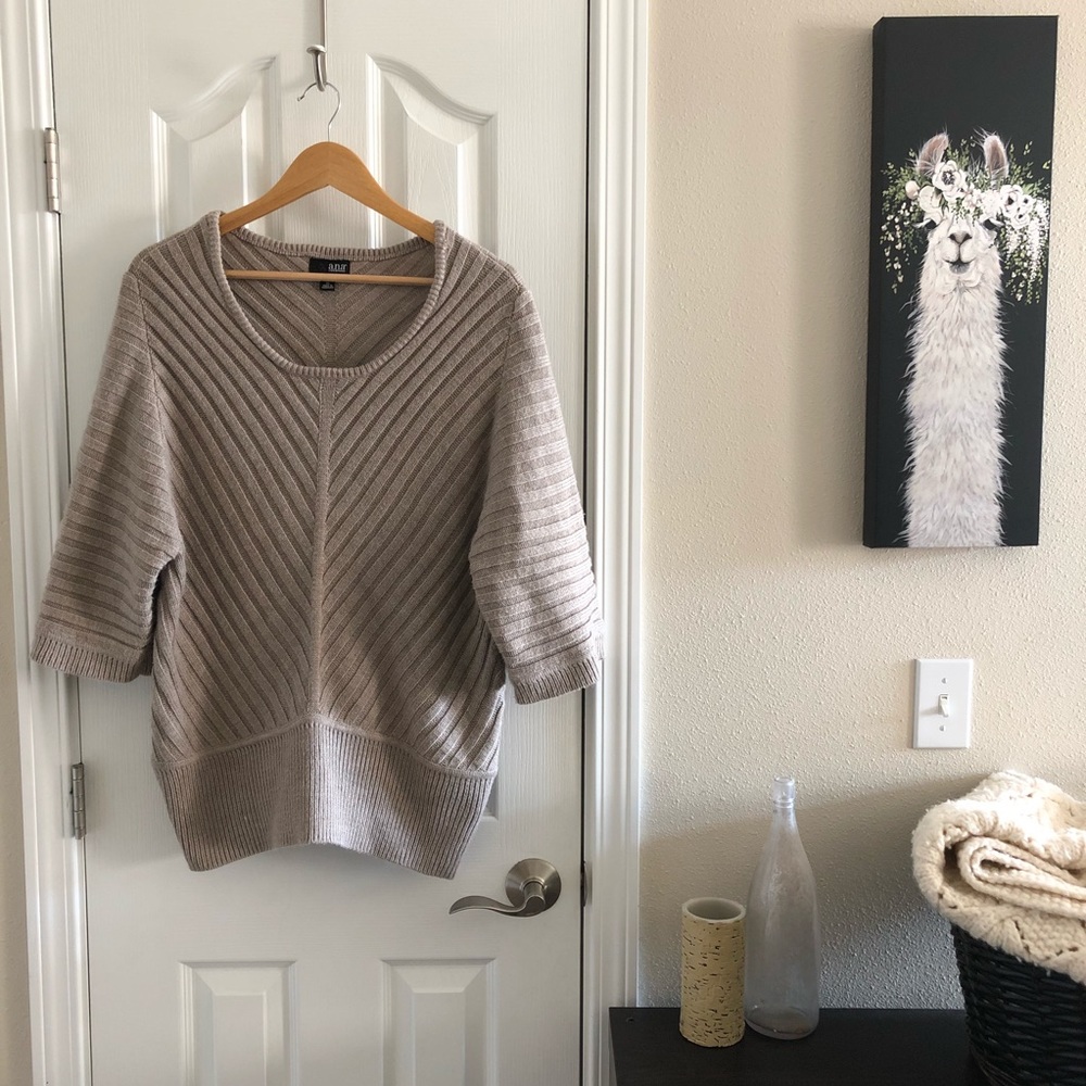 A.N.A Rib Knit 3/4 Sleeve Sweater XL